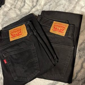2 PAIR OF BLACK LEVI ORIGINAL 505 & 501 30x30